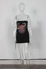 Strapless Graphic Bodycon Mini Dress image 3