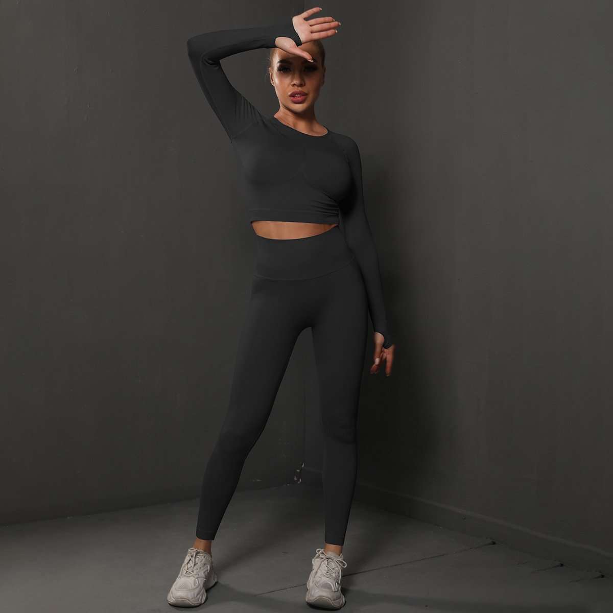 Athletic Set with Cut-Out Detail - Black, S image