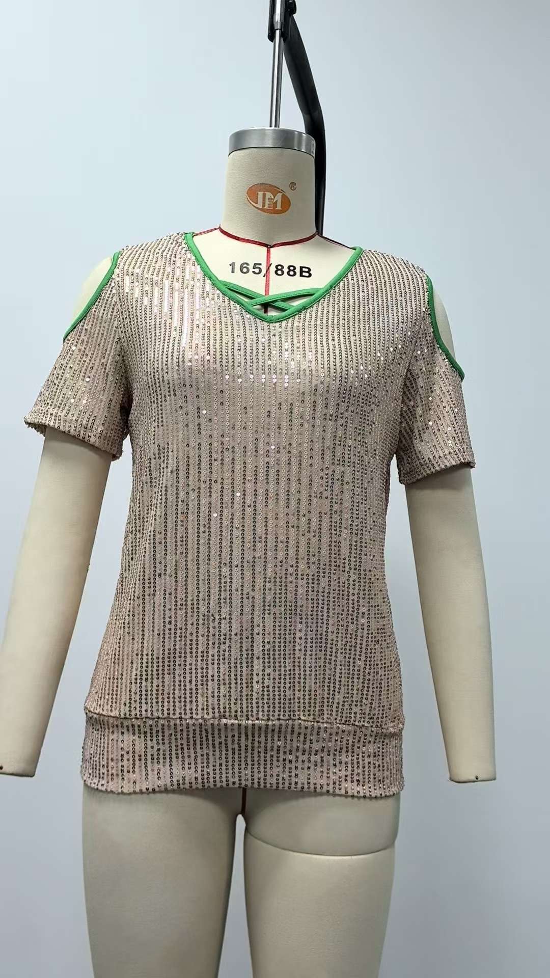 Sequin Embellished Short-Sleeve Top image 5