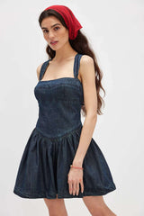 Corset Mini Dress - S, Dark Blue image