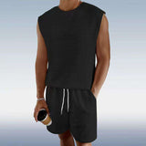 Mens Sleeveless Lounge Set - XL, Black image