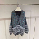 Faux Fur Sleeve Knit Cardigan Jacket image 4