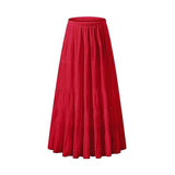 High Waist Pleated A-Line Flared Maxi Skirts image 4