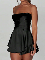 Strapless Dress with Ruffled Hem image 1