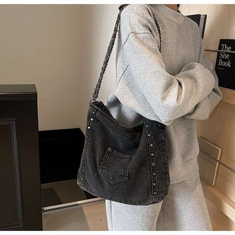 Casual Denim Shoulder Bag image 0