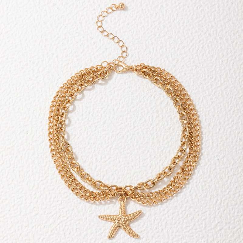 Gold Starfish Anklet image 4