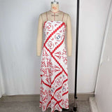 Elegant Strapless Patterned Maxi Dress image 3