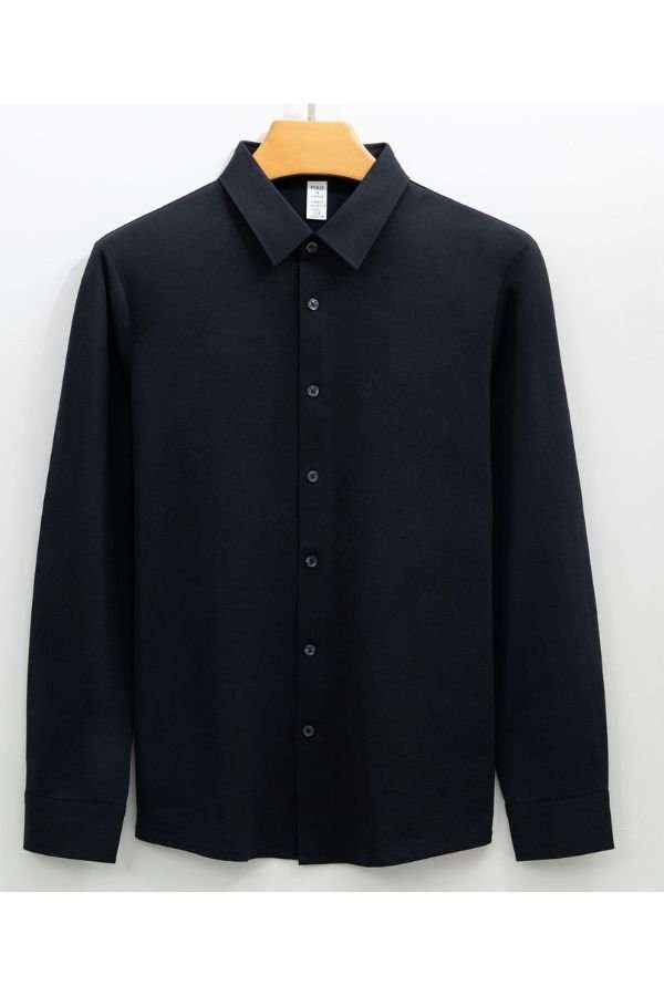 Regular Fit Solid Casual Shirt - XL, Black image