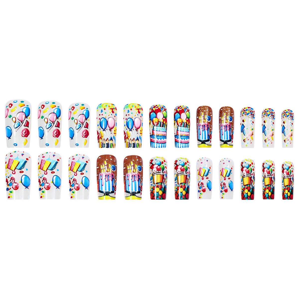 Colorful Birthday Celebration Nail Art Set image 3