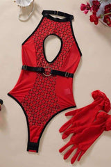 Fiery bodysuit with gloves image 1