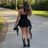 Ruffled Tiered Dress with Deep V Neckline image 3