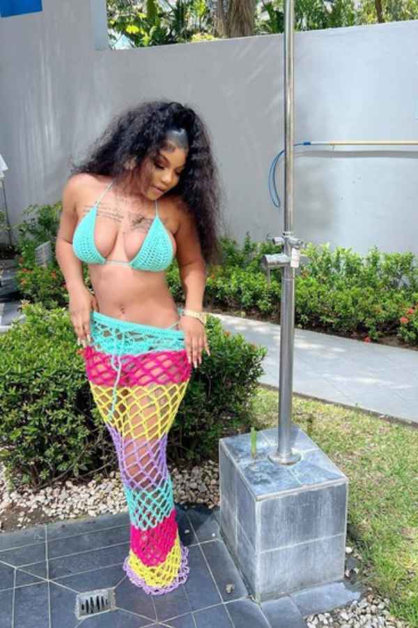 Sexy Multicolor CrochetKnit Bikini Three Piece Swimwear image 2