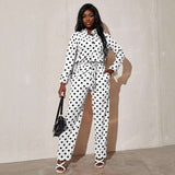 Casual Polka Dot Lace-up  Jumpsuit image 3
