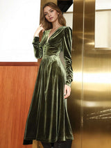 Vintage Dress with Puff Shoulders image 2