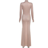 Elegant Shimmering Nude Maxi Dress image 4