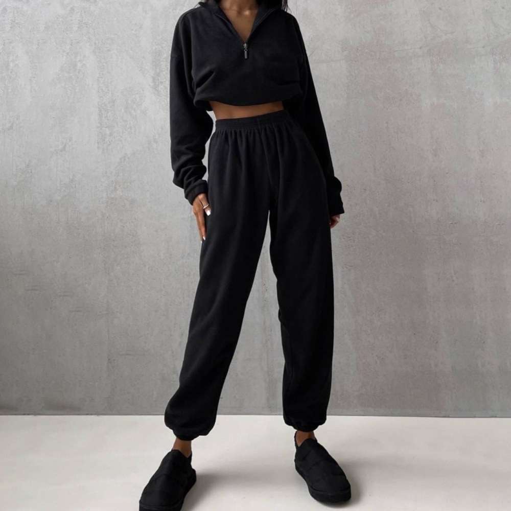 Polo Collar Loose Fit Sweatshirt & Joggers image 6