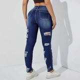 High-Waisted Distressed Skinny Jeans image 2