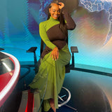 Color-Block Long Sleeve Maxi Dress image 2