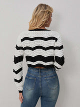 Striped Knit Cardigan Jacket image 2