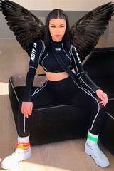 Crop Top Shirt Seamless Legging Workout Set image 1