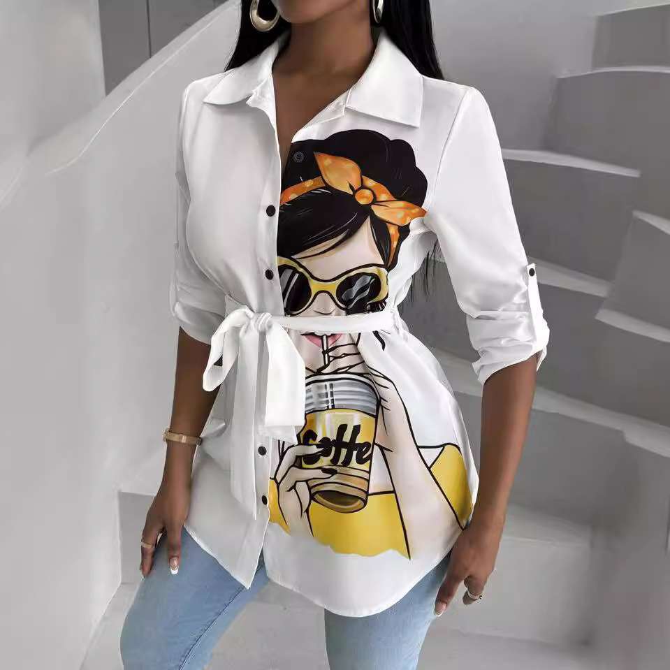 Stand Collar Asymmetrical Hem Shirt Dress image 1