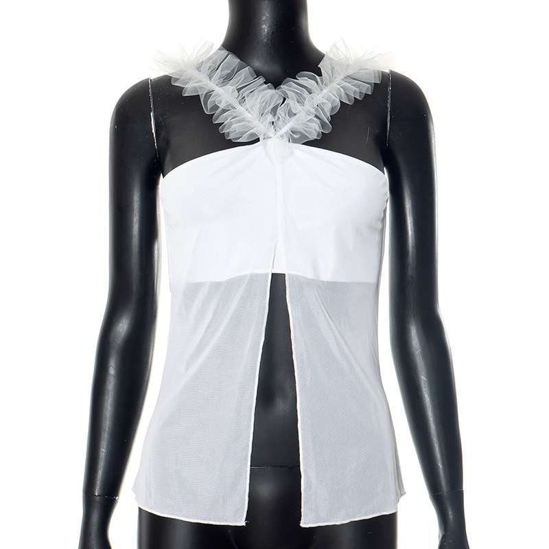 Elegant Off-Shoulder Ruffle Top with Front Tie Detail image 3