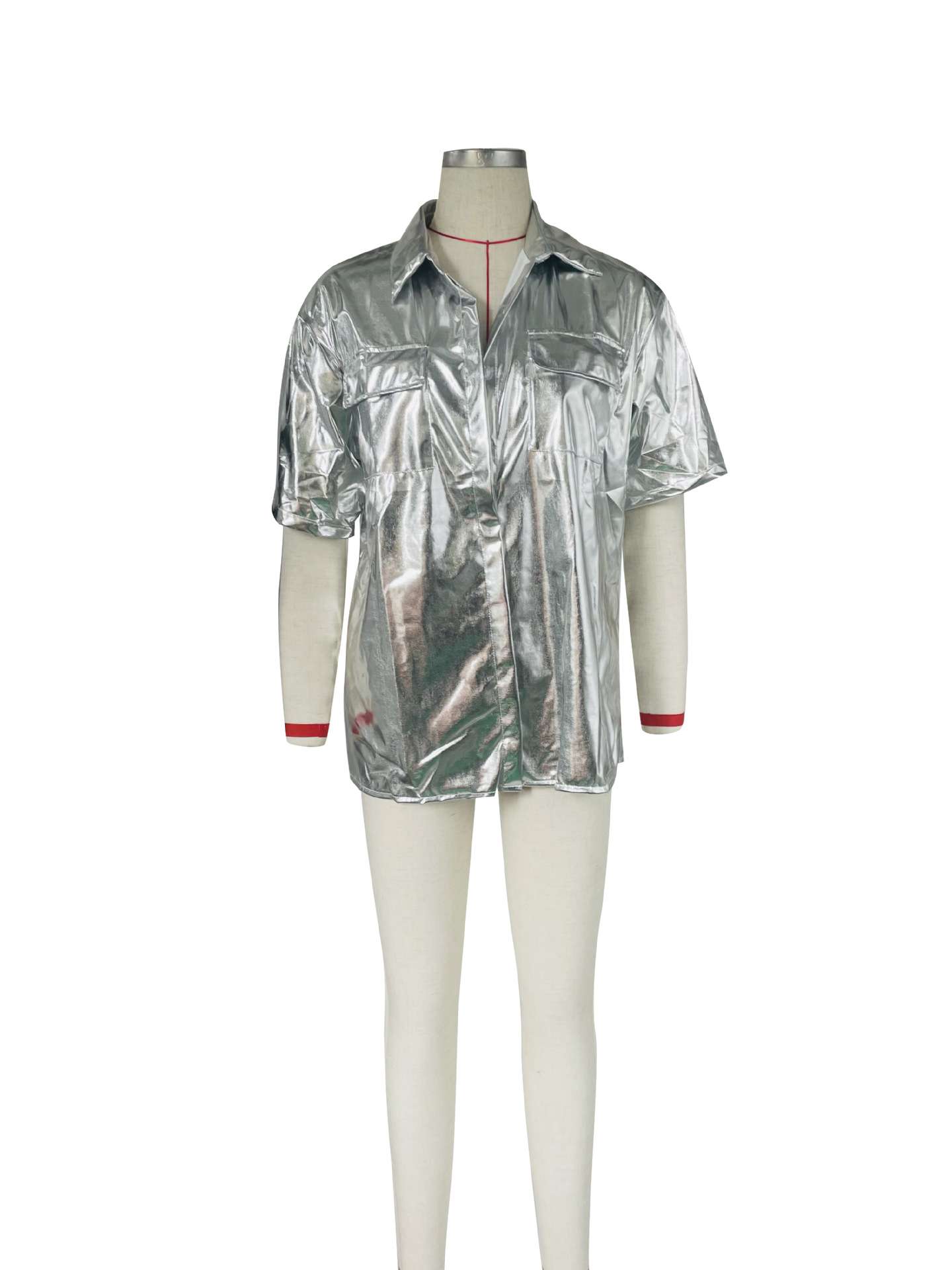 Casual Shiny Shirt Top image 4