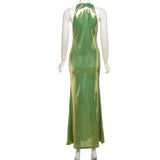 Metallic Halter Maxi Dress image 4