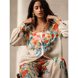 Floral-Print Wide-Leg Pants & Button-Up Shirt image 3