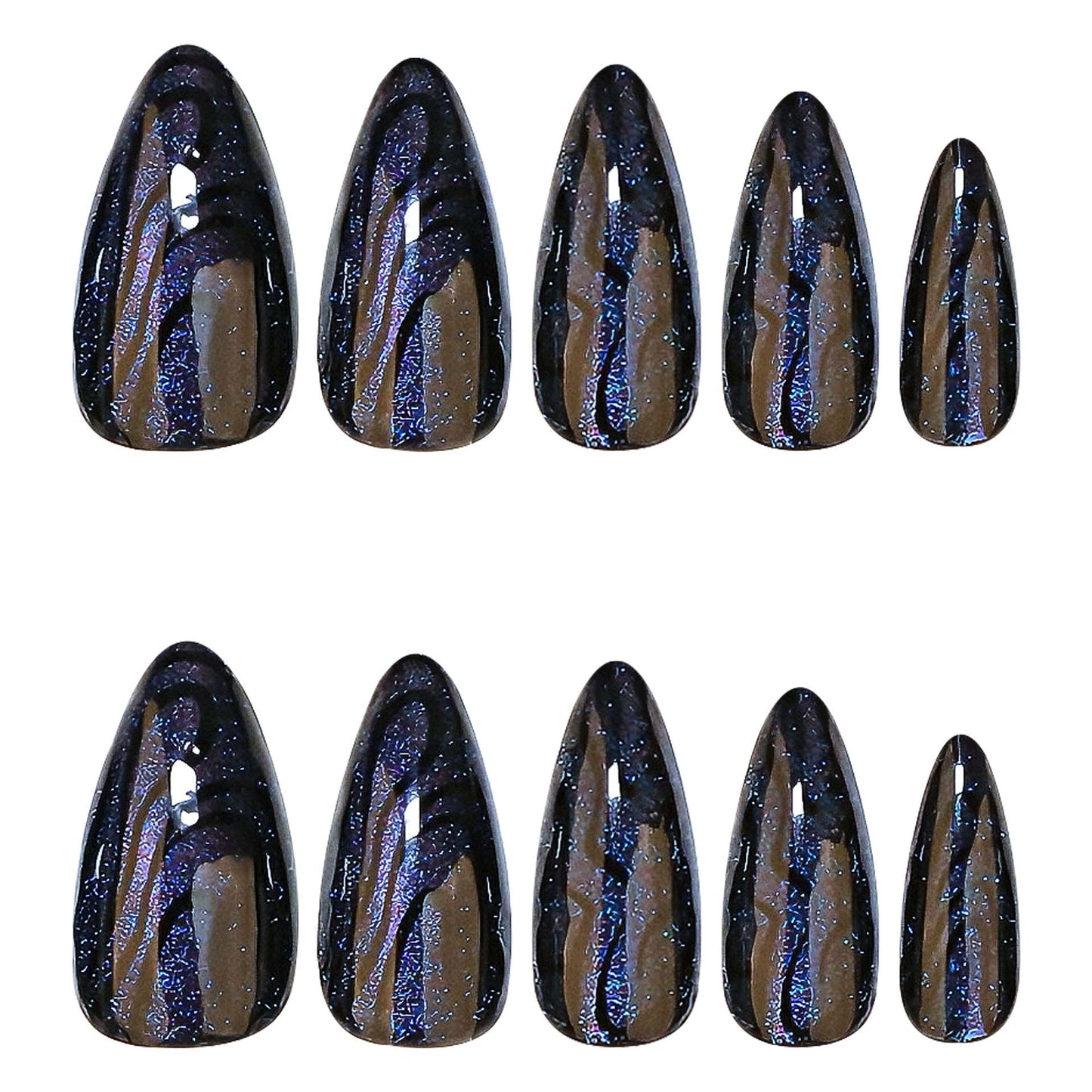 Galaxy-Inspired Black Nail Art image 2