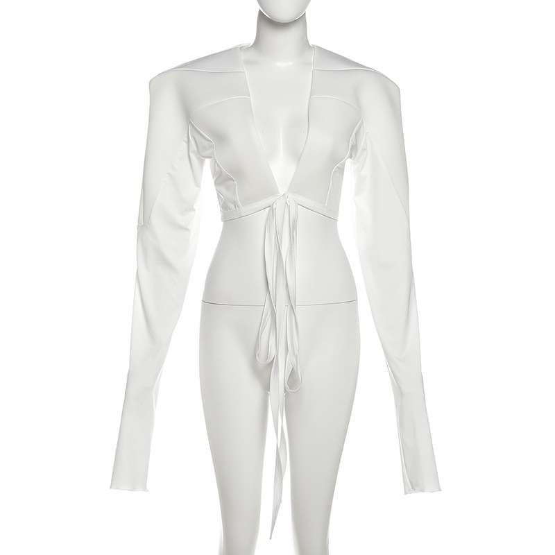 Structured Crop Jacket with Wrap Tie Detail image 2