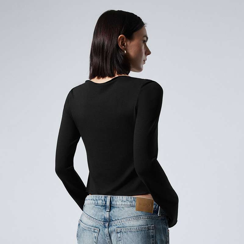 Asymmetrical Wrap Top with Tie Detail image 3