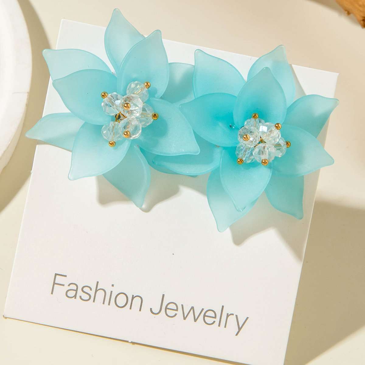 Floral Statement Earrings Set - Free Size, Green image