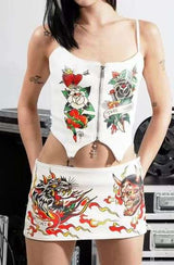 Edgy Print Faux Leather Two-Piece Set image 2