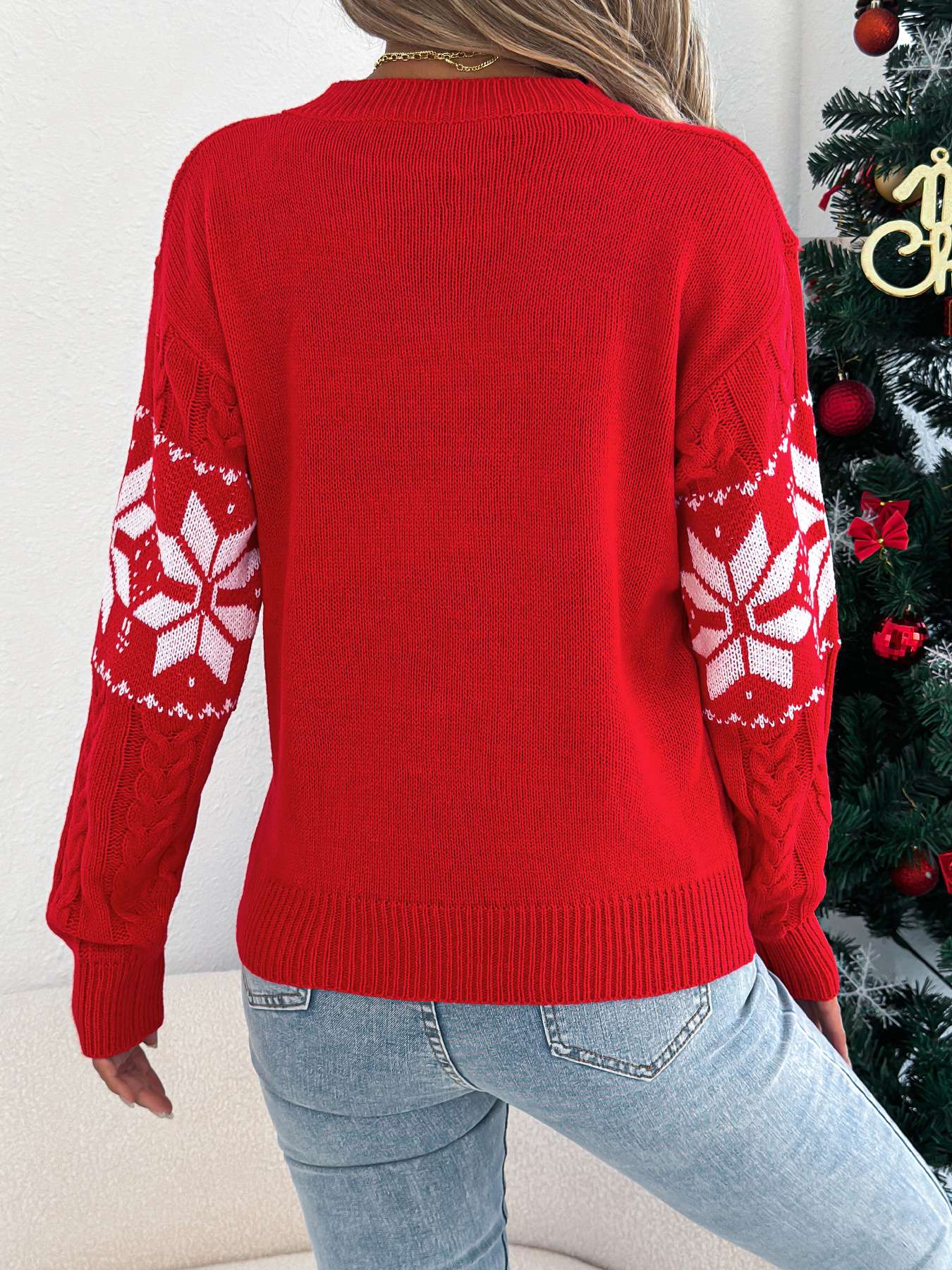 Festive Snowflake Fair Isle Sweater image 4