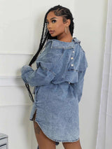 Denim Shirt Mini Dress image 2