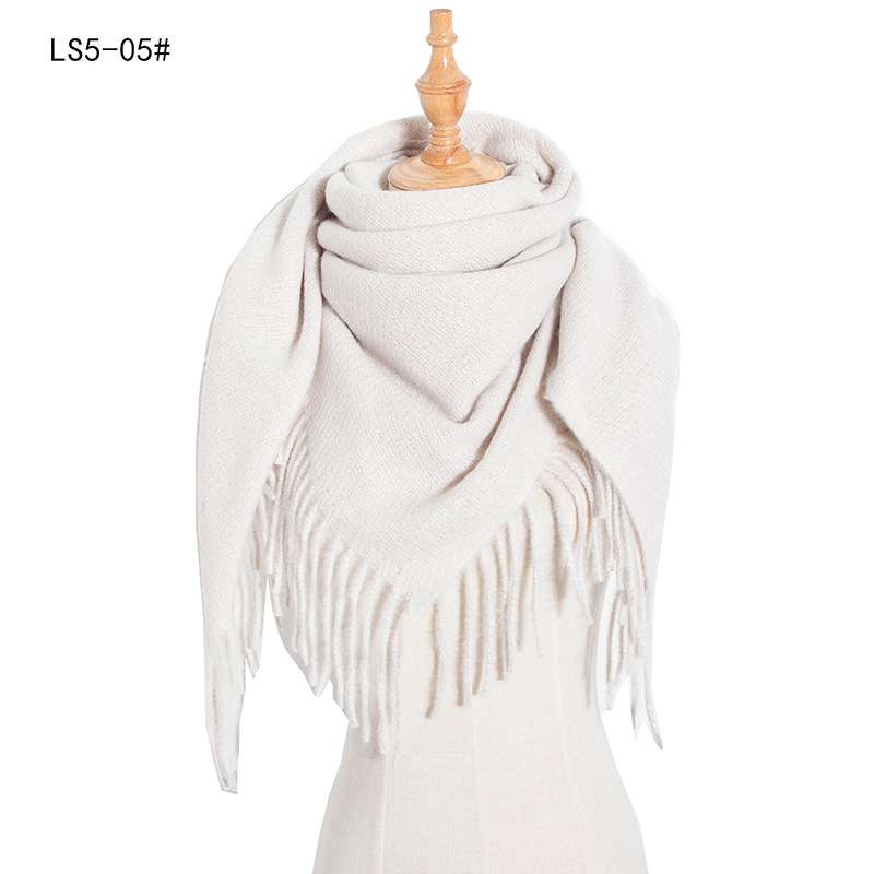 Solid Warm Warm Scarf  Tassel Square Shawl image 1