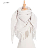 Solid Warm Warm Scarf  Tassel Square Shawl image 1