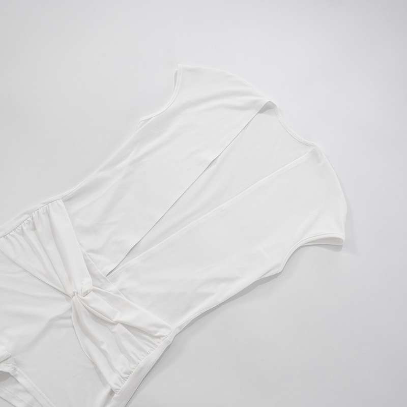 Deep V-Neck Black Short Sleeve Romper image 6