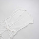 Deep V-Neck Black Short Sleeve Romper image 6