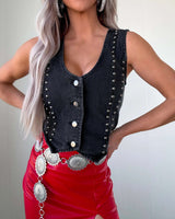 Vest with Studded Detailing image 1