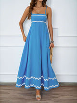 Sleeveless Maxi Dress with Wavy Trim image 1