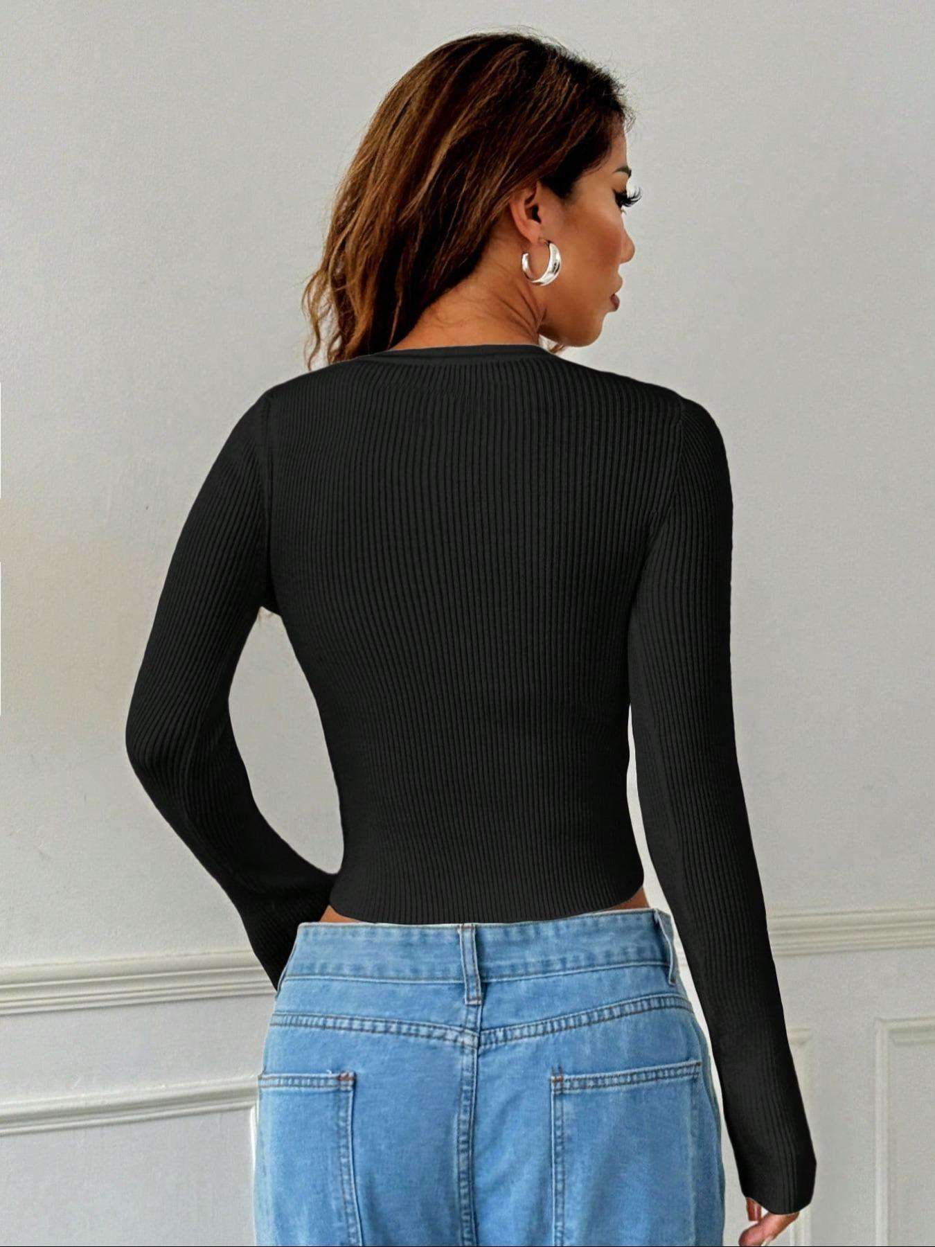 Ribbed Button-Up Crop Top image 4