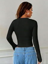 Ribbed Button-Up Crop Top image 4