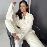 Polo Collar Loose Fit Sweatshirt & Joggers image 0