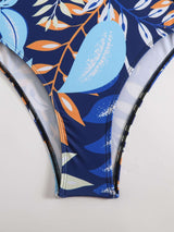 Tropical Long Sleeve Zip-Up Swimsuit image 5