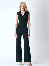 Elegant Sleeveless Wide-Leg Jumpsuit - S, Black image