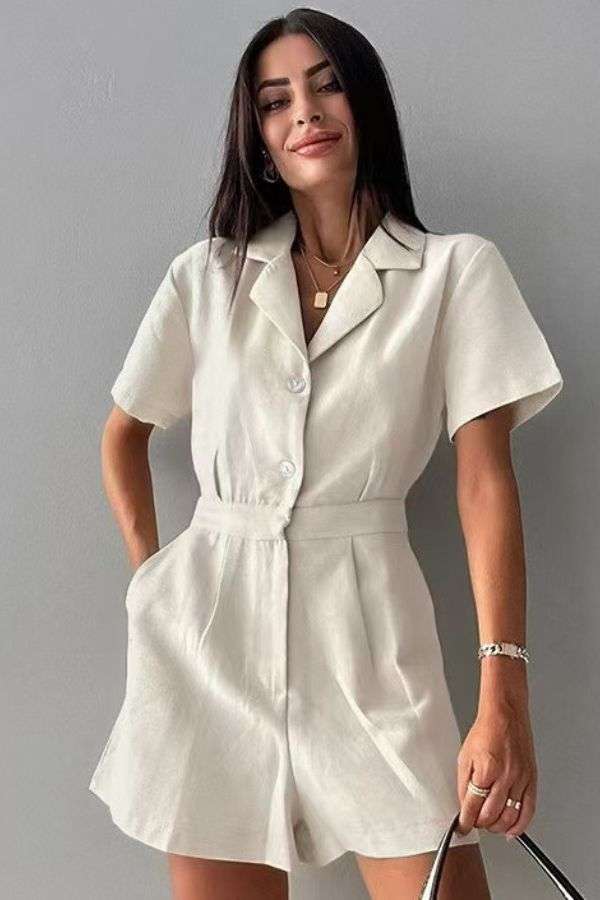 Casual Chic Button-Up Romper image 0