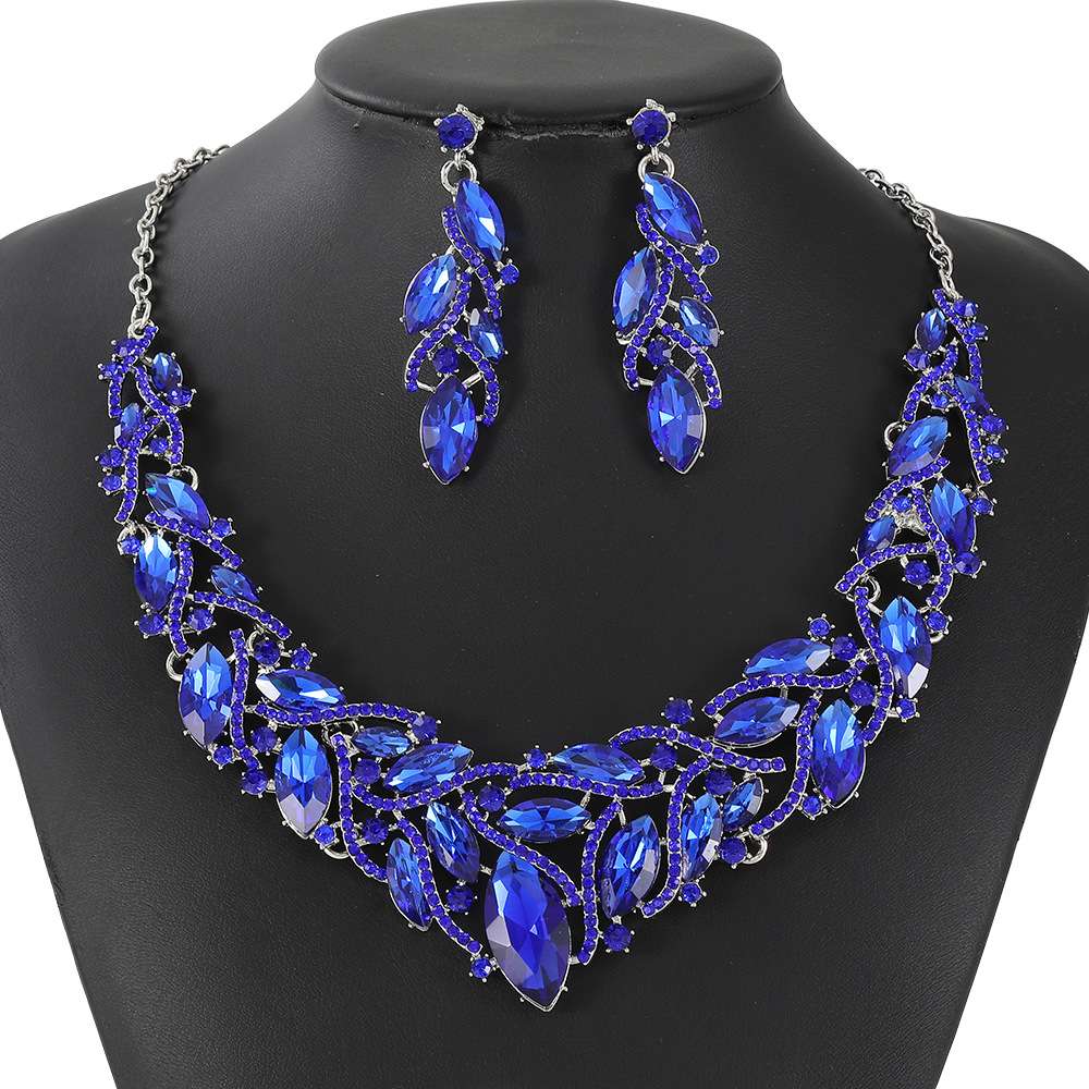 Crystal Leaf Necklace & Earring Set image 2