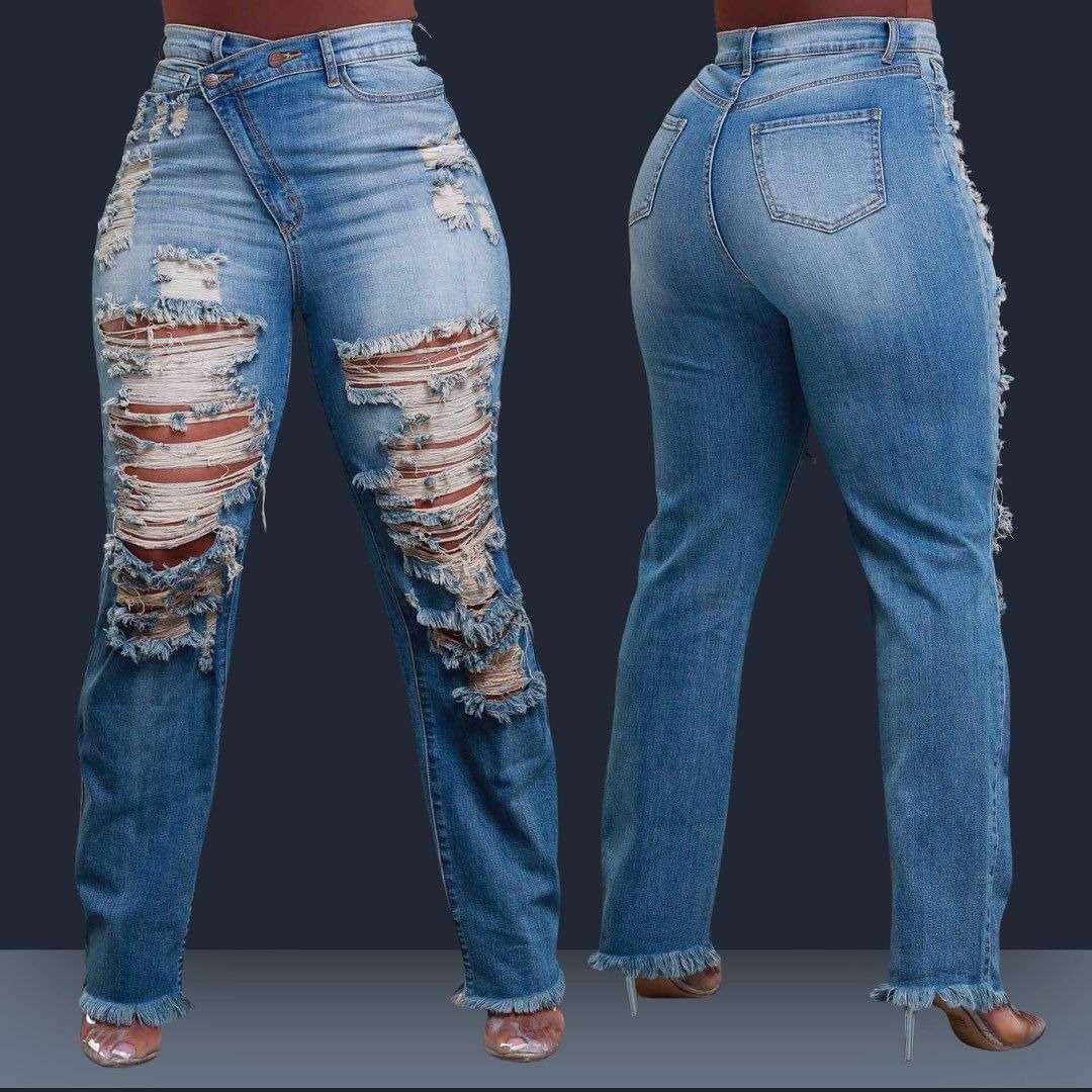 Asymmetrical Zip Bootcut Jeans image 4